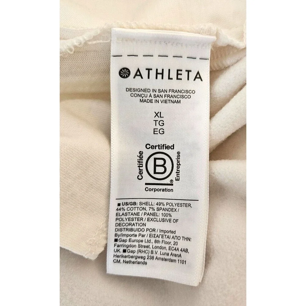 ATHLETA Triumph Hybrid Wide Leg Cropped Sweatpants Ivory Cream Womens XL - Picture 12 of 13